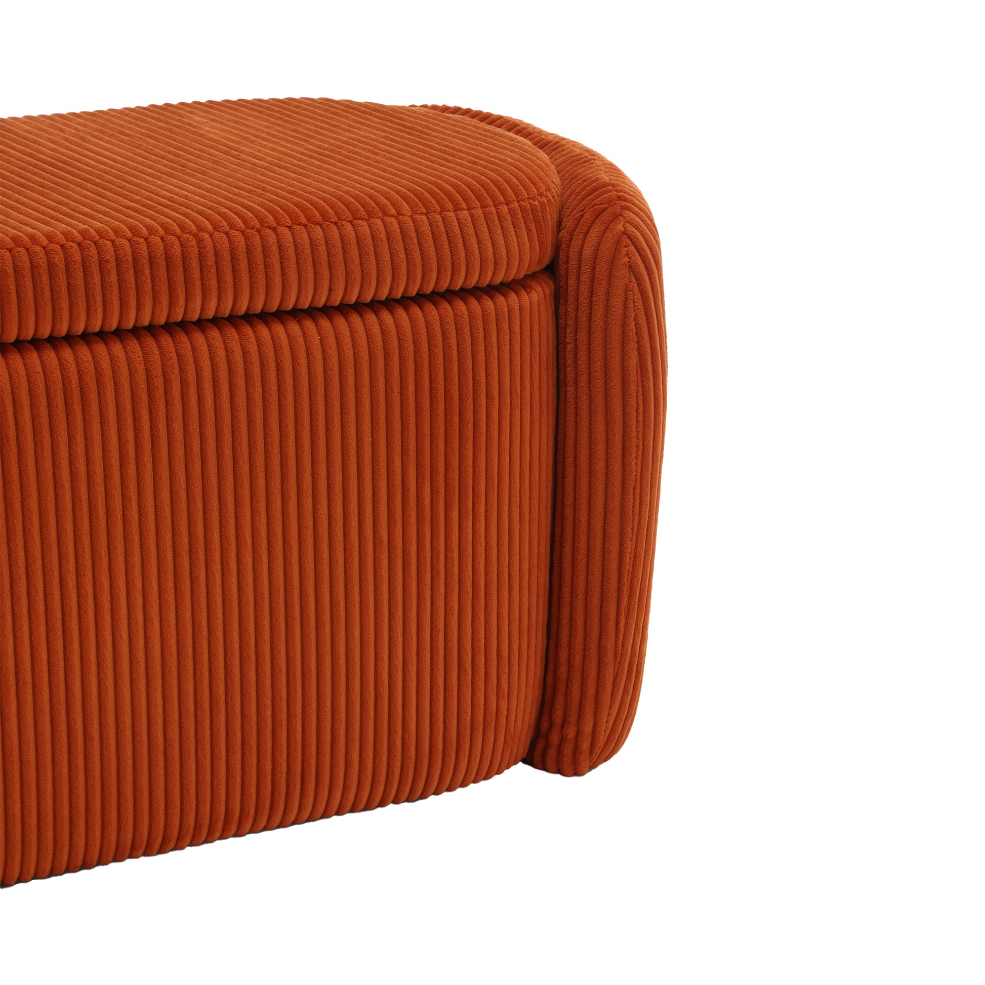 Coolmore Storage Ottoman,Bedroom End Bench,Upholstered Fabric Storage Ottoman With Safety Hinge, Entryway Padded Footstool, Ottoman Bench For Living Room & Bedroom Orange Orange Foam Velvet