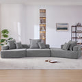 Oversized Modular Sectional Sofa,Luxury Boucle Floor Couch Set,Convertible Sleeper Couch,Spacious Foam Filled Sofa Bed For Living Room,3 Pc Free Combination,2 Colors Gray Boucle 5 Seat