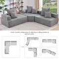 Oversized Modular L Shaped Sectional Sofa,Luxury Boucle Floor Couch Set,Convertible Sleeper Couch,Spacious Foam Filled Sofa Bed For Living Room,3 Pc Free Combination,2 Colors Gray Boucle 5 Seat