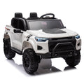 24V10A Two Seater Kids Ride On Electric Pickup, Kids Ride On Toy W Parents Remote Control,4Wd 800W Motors,Two Safety Belts,High Gate Safety Design,Usb,Bluetooth, Speed 2.49 3.73Mph For Kids Aged 3 . White 50 99 Lbs Polypropylene