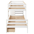 Twin Over Twin Loft Bunk Bed With Drawers And Ladder, Natural Twin Natural Pine