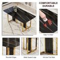 Table And Chair Set. Modern Dining Table With Mdf Top And Beautiful Mdf Legs. Equipped With Comfortable Pu Chairs And Metal Legs. Suitable For A Wide Range Of Decorative Styles. Black,Gray Seats 8 Mdf
