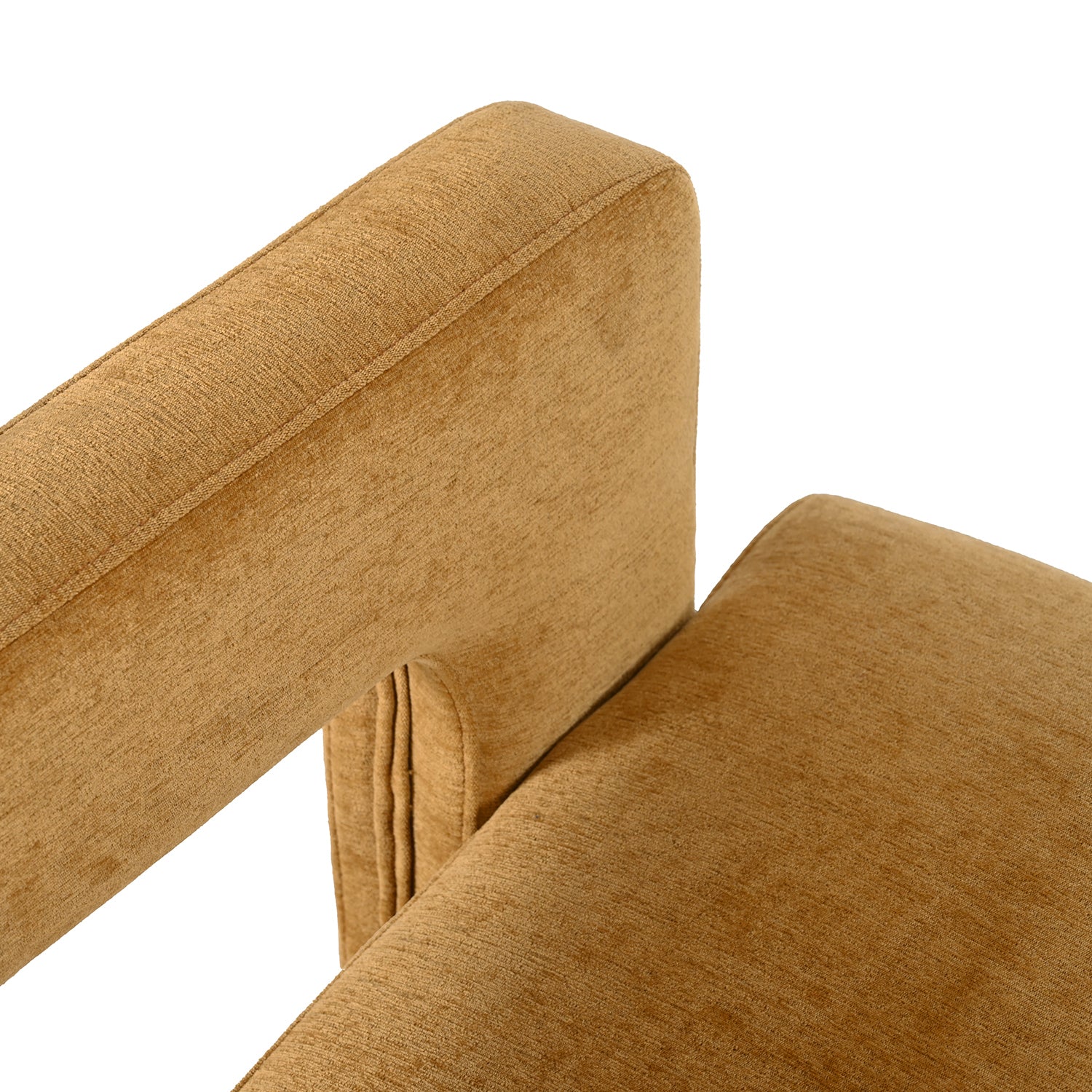 Mirod Sleek Right Angle Armrests, Ergonomic Lumbar Support, Square Wooden Block Legs, Inclined Seat For Comfort, Artistic Statement Piece For Living Room,Bedroom And Study Yellow Chenille