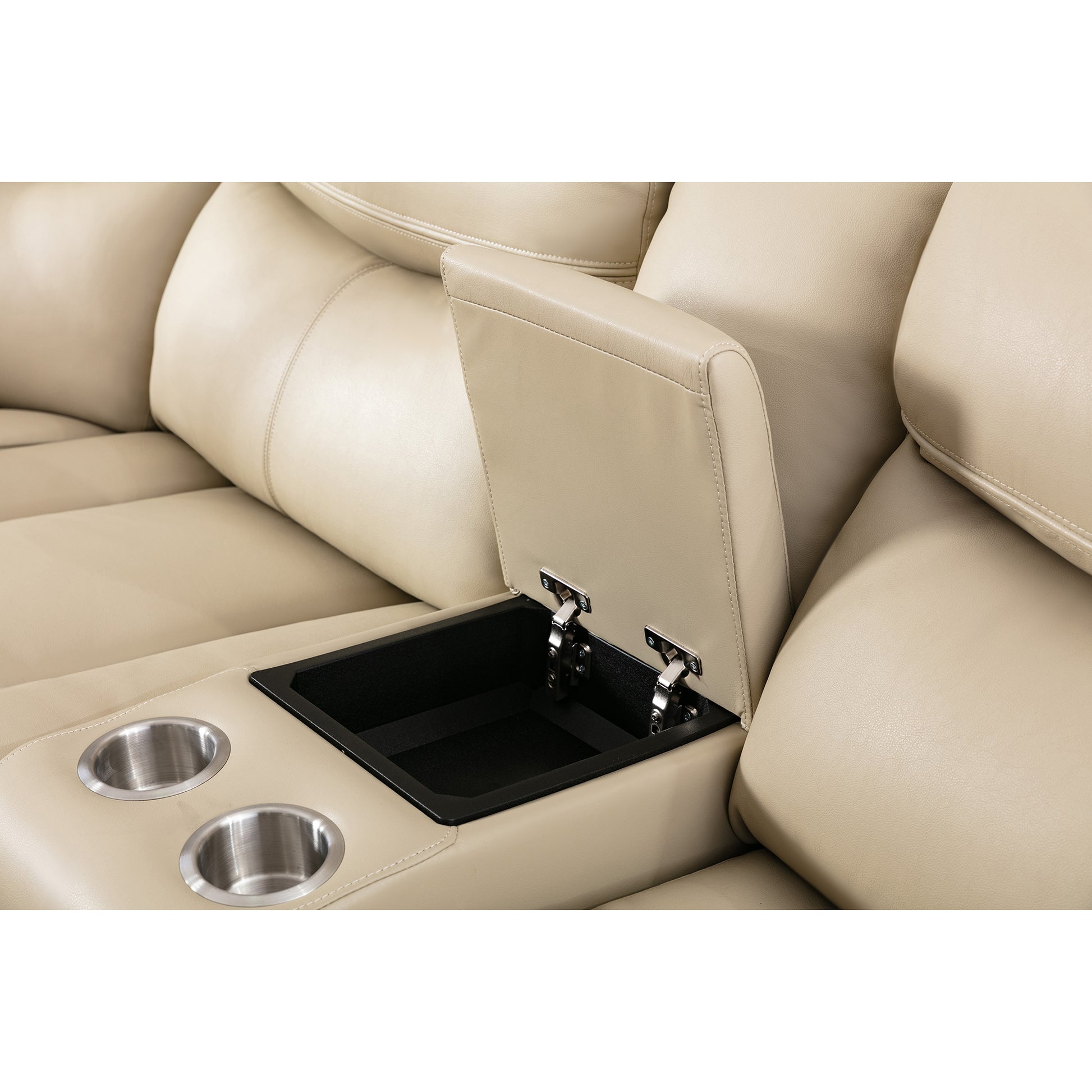 L Shapeleather Power Reclining Sectional Sofa Set With Usb Port, Left Pieces, Cream Cream Faux Leather