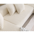 Arrived 131'' Modular Sectional Couch, U Shaped Sofachaise Lounge, Striped Fabric,Upholstered 4 Seater Couch For Living Room, Bedroom, Free Combination Sofa Corduroy ,White White Polyester Primary Living Space Soft Modern Square Arms Foam Upholstered 4
