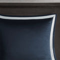 8 Piece Jacquard Comforter Set Navy Silver Cal King California King Navy Silver Polyester
