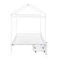 Twin Xl To King Metal Twin Size House Platform Bed With 2 Drawers, White Box Spring Not Required Twin Xl White Metal Bed Frame Metal