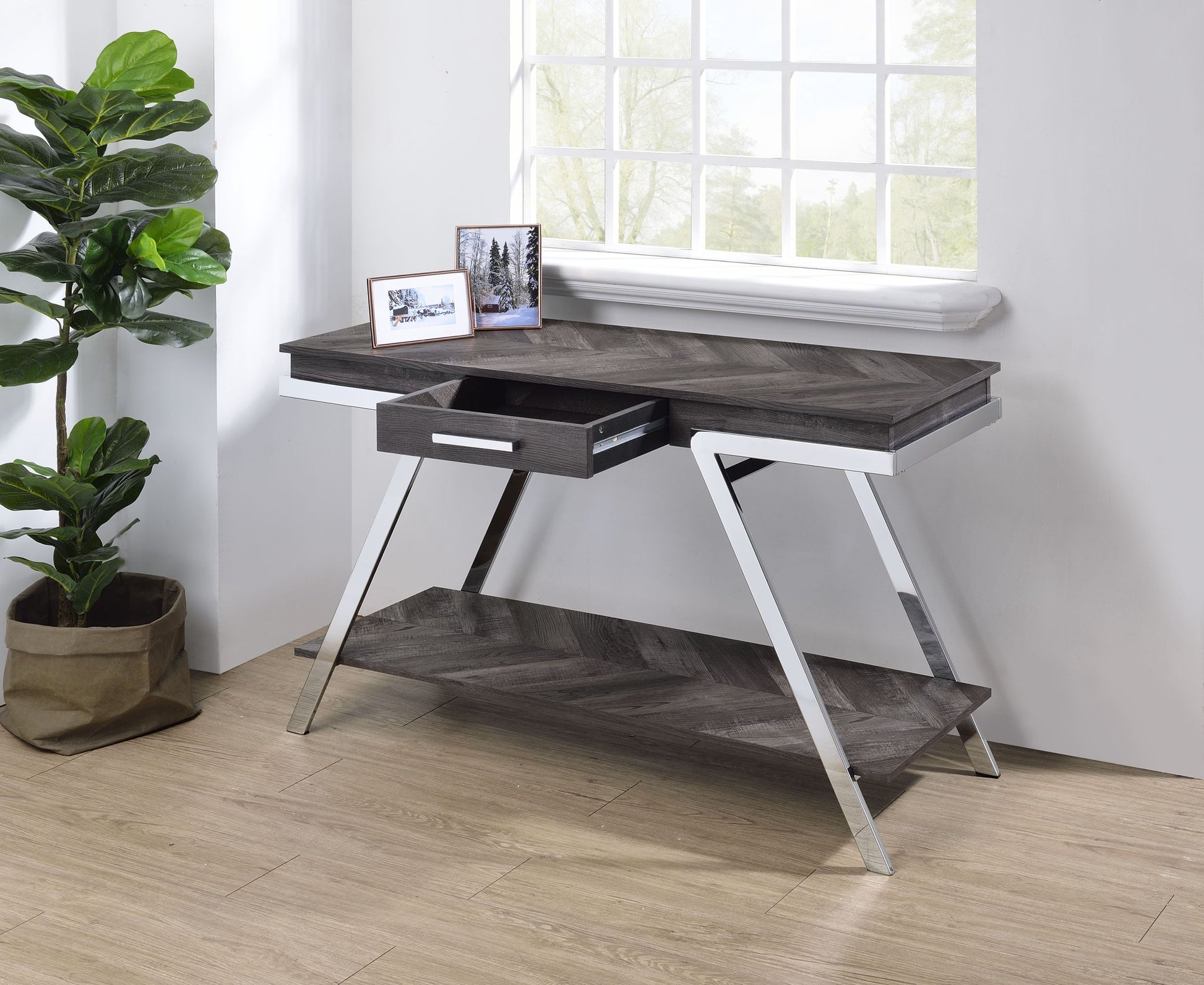Roma Sofa Table Gray Gray Iron