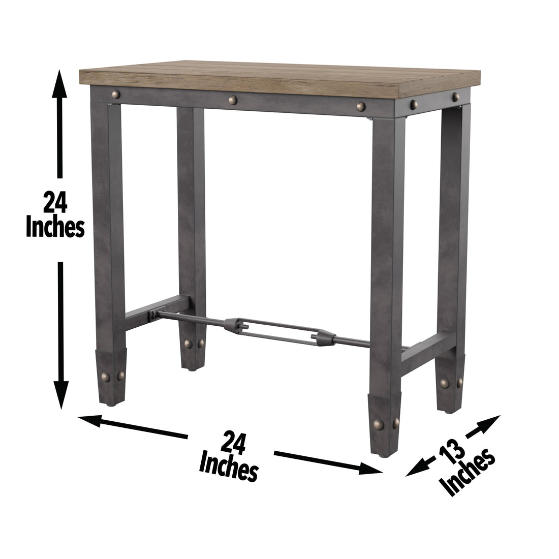 Jersey Chairside End Table Oak Solid Wood Mdf