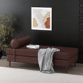 Chaise Lounge Dark Brown Pu