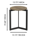 19.68''H Round Side Table, Round Accent End Table With Sturdy Metal Frame, Round Nightstand, For Living Room, Bedroom, Balcony, Office, Brown Rustic Brown Brown Manual Round Mdf