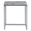 Grey And Silver Occasional Set With Trestle Base Grey Silver Primary Living Space Modern Rectangular Wood Metal Sled