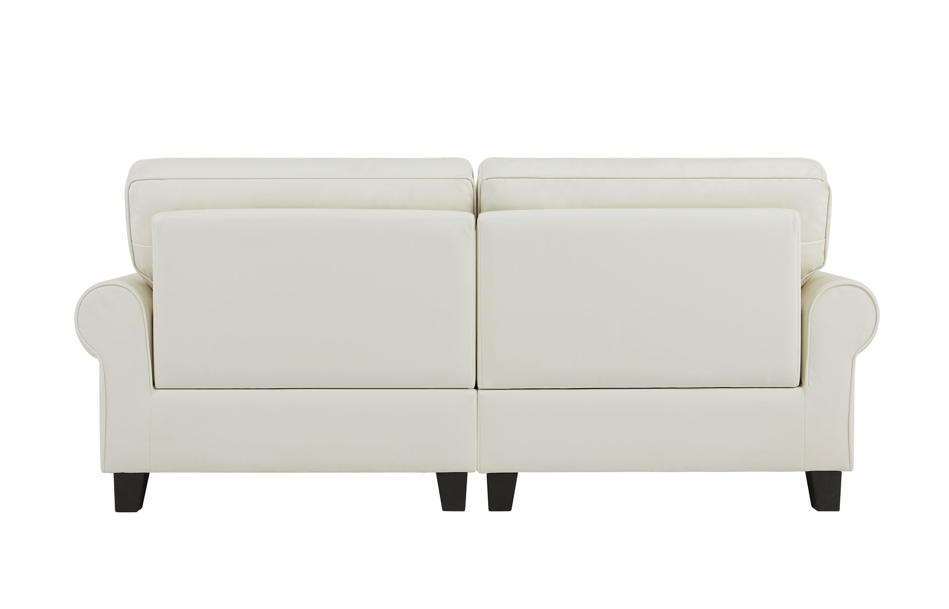 75.6" Pets Friendly Fabric Rolled Arm Upholstered Loveseat 2 Seater Couch With Removable Back Cushionmodern Couches For Small Spaces Living Room, Bedroom, Apartment, Beige White Beige Fabric