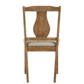 Weathered Oak 5 Piece Dining Set With Upholstered Seat Upholstered Chair Wood Oak Solid Back Seats 4 Wood Dining Room Fixed Table 4 Leg Rectangular Dining Table With Chair Wood Fabric