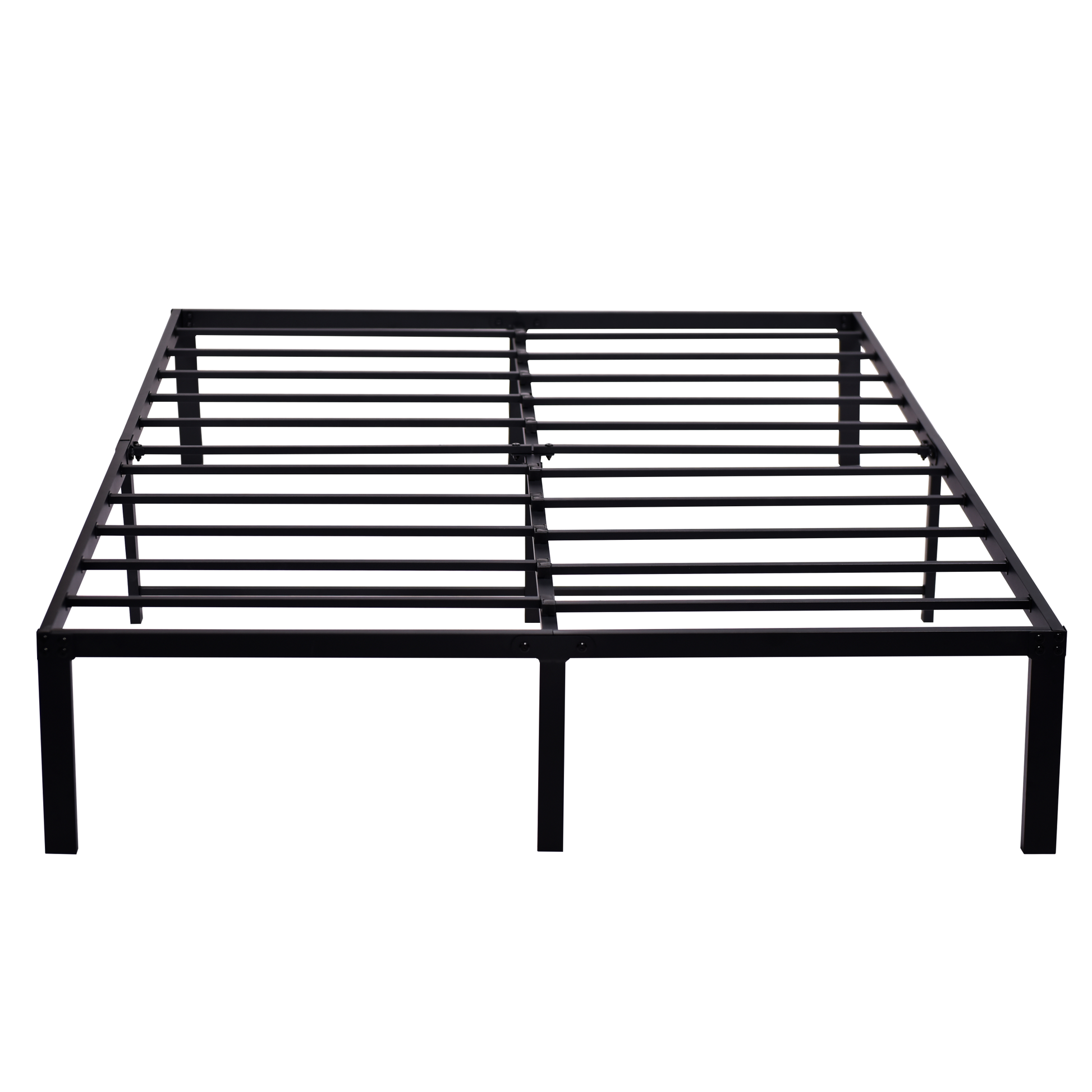 14 Inch Bed Frame Queen Size Heavy Duty Steel Slat Support Metal Platform Queen Bed Frame No Box Spring Needed, Easy Assembly, Black Queen Black Metal