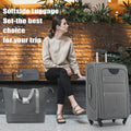 Softside Luggage Expandable 3 Piece Set Suitcase With Duffel Bag Upright Spinner Softshell Lightweight Luggage Travel Set Grey Polyester