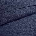3 Piece Reversible Bedspread Set Navy King Cal King King Navy Polyester