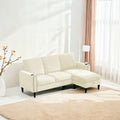 Modern Design Chenille 3 Seat L Shape Sectional Sofa With Storage Chaise For Apartment, Studio, Office,Living Room,L Shape Off White Off White Chenille Metal Primary Living Space Soft Modern Foam