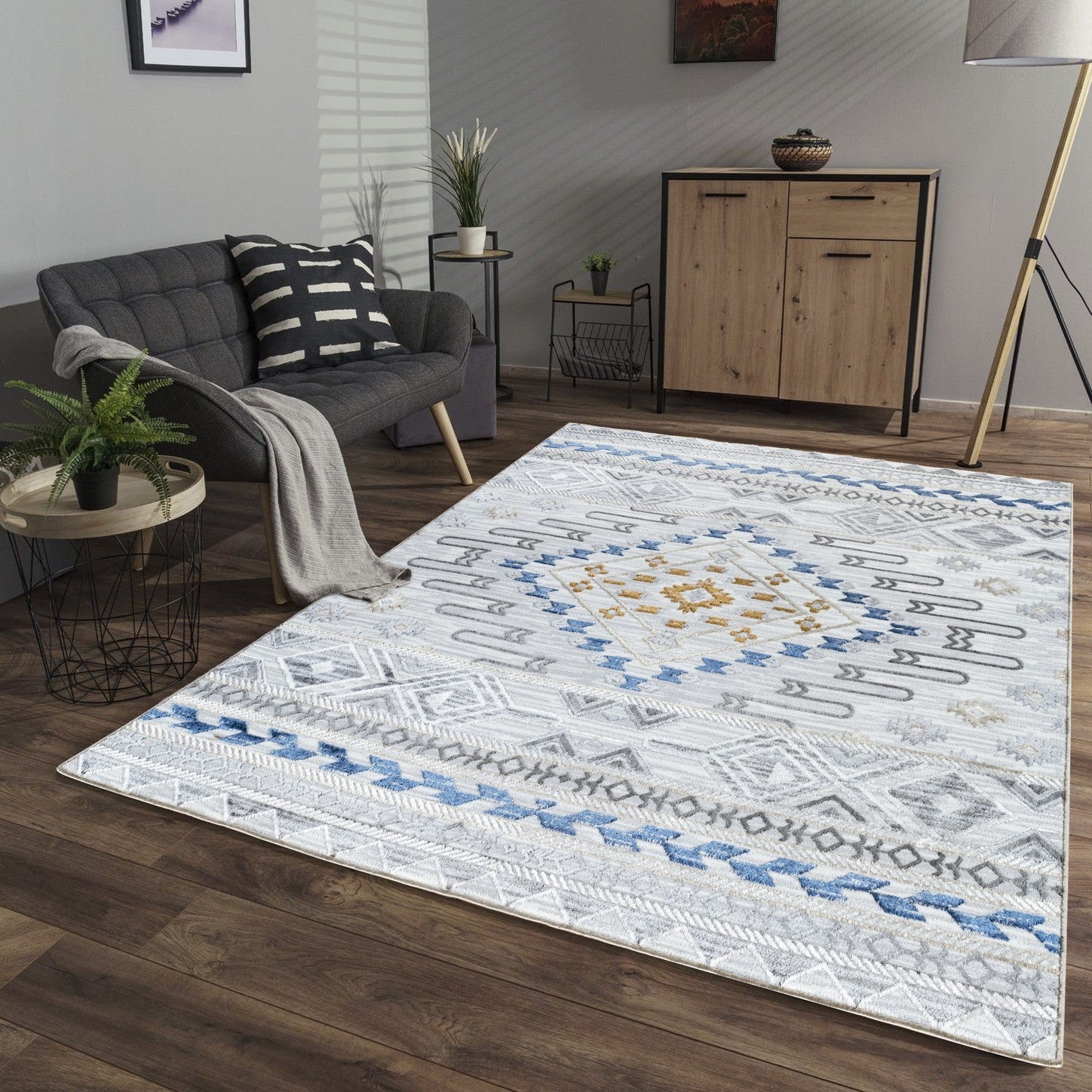 Legacy Gc Cam8001 Multi 5 Ft. 3 In. X 7 Ft. Area Rug White Polyester