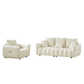 3 Seater 1 Seater Combo Sofa Modern Living Room Sofa, Teddy Sofa, Wooden Frame, 4 Cushions, Apartment Sofa Furniture Beige Wood Primary Living Space Pine Foam Fabric 4 Seat