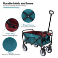 Minimeetall Multi Use Bag,Collapsible Foldable Wagon Cart Beach Wagon Heavy Duty Utility Cart Utility Wagon Grocery Cart For For Camping 3Pcs Plastic Liner Bag Covercyan Cyan Steel