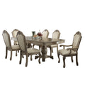 Chateau De Ville Arm Chair Set 2 , Synthetic Leather & Antique White 64068A White Upholstered