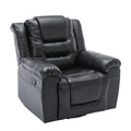 Home Theater Recliner Set Manual Recliner Chair With Wide Armrest, Two Built In Cup Holders For Living Room,Bedroom, Black Old Sku:Sg000760Aab Black Foam Pu Leather