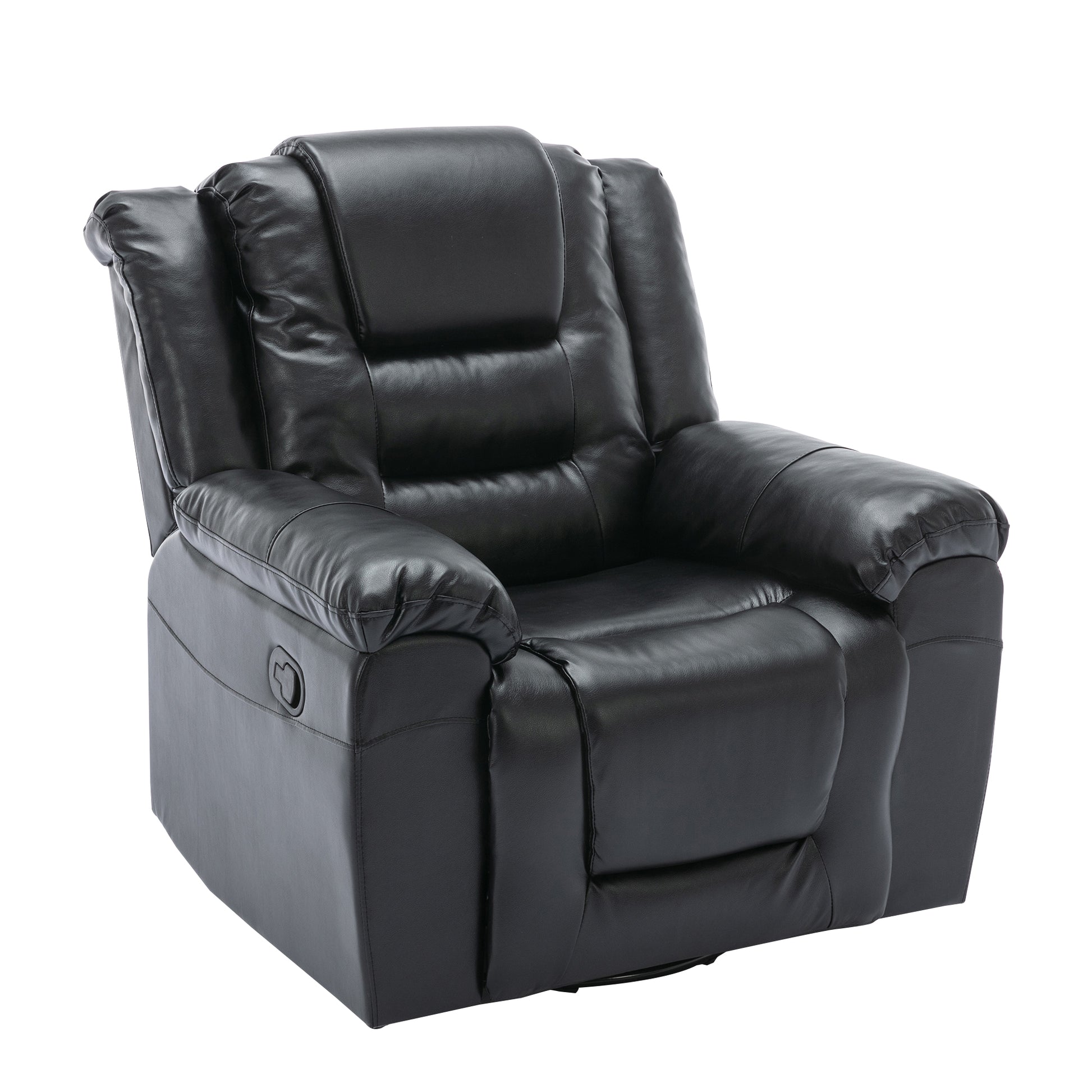Home Theater Recliner Set Manual Recliner Chair With Wide Armrest, Two Built In Cup Holders For Living Room,Bedroom, Black Old Sku:Sg000760Aab Black Foam Pu Leather