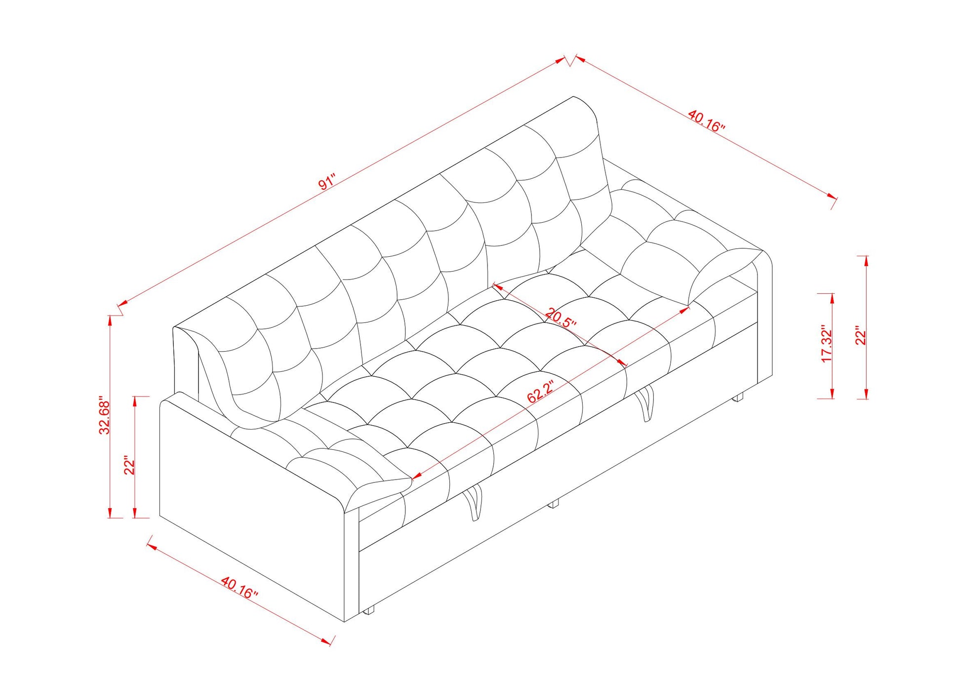 91 Inch Convertible Sofa Couch With Pull Out Couch Bed, Sleeper Sofa Bed For Living Room, Apartment, Chenille Fabric Color:Black Black Light Brown Chenille Wood Primary Living Space Cushion Back