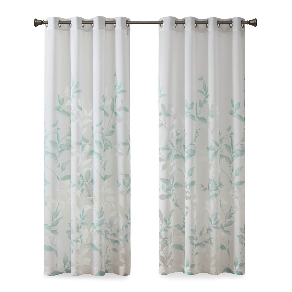 Burnout Printed Curtain Panel Pair 2 Pcs Window Panels Multicolor Polyester