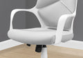 Office Chair, Adjustable Height, Swivel, Ergonomic, Armrests, Computer Desk, Work, Grey Mesh, White Metal, Contemporary, Modern White Foam Polyester