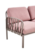 Patio Indoor Outdoor Garden Twin Sofa Armchairs Plastic With Soft Cushion Weather Waterproof Chair Sectional Furniture For Balcony Garden Pool Lawn Backyard Morden Design Sitting Room Seat Sofa Pink Fabric Plastic