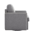 Swivel Accent Chair, Comfy Single Sofa Chair With Storage, Modern Arm Chair For Living Room, Fabric Swivel Armchair With Metal Base Gary Gray Silver Linen