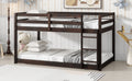 Solid Wooden, Solid Rubber Wooden Twin Over Twin Loft Bed With Ladder, With Bed Platform Of Strengthened Slatsespresso Twin Espresso Rubber Wood