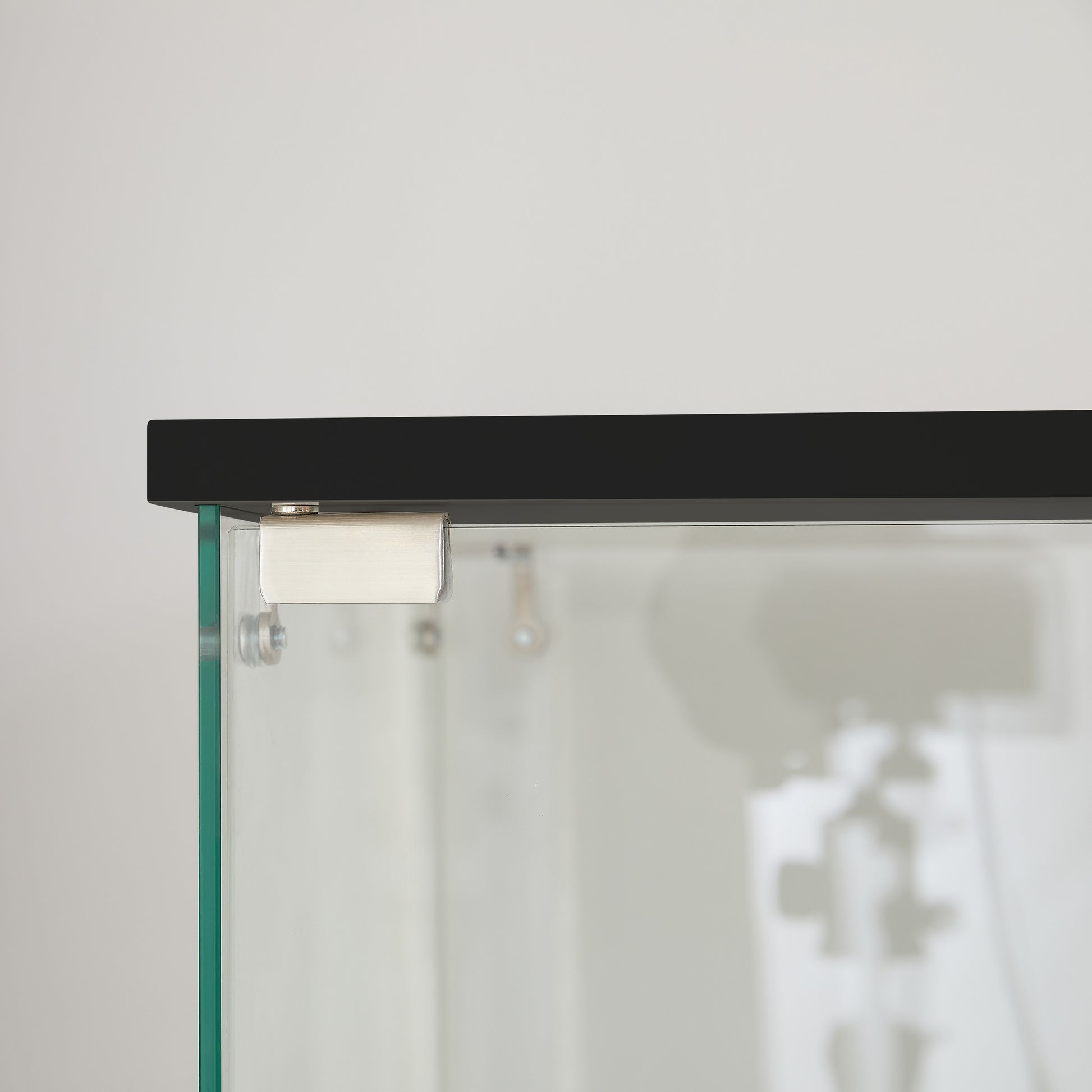 4 Tier Glass Display Cabinet, Double Door Glass Cabinet With Two Locks, Floor Standing Storage Cabinet With 6 Acrylic Shelves For Living Room, Bedroom And Office, Black, 31.5"L X 14.2"W X 65.1"H