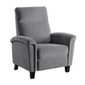 1Pc Push Back Reclining Chair Plush Pillowtop Arms Gray Chenille Fabric Upholstery Solid Wood Modern Living Room Furniture Gray Chenille Wood Primary Living Space Modern Pillow Top Arms Solid Wood