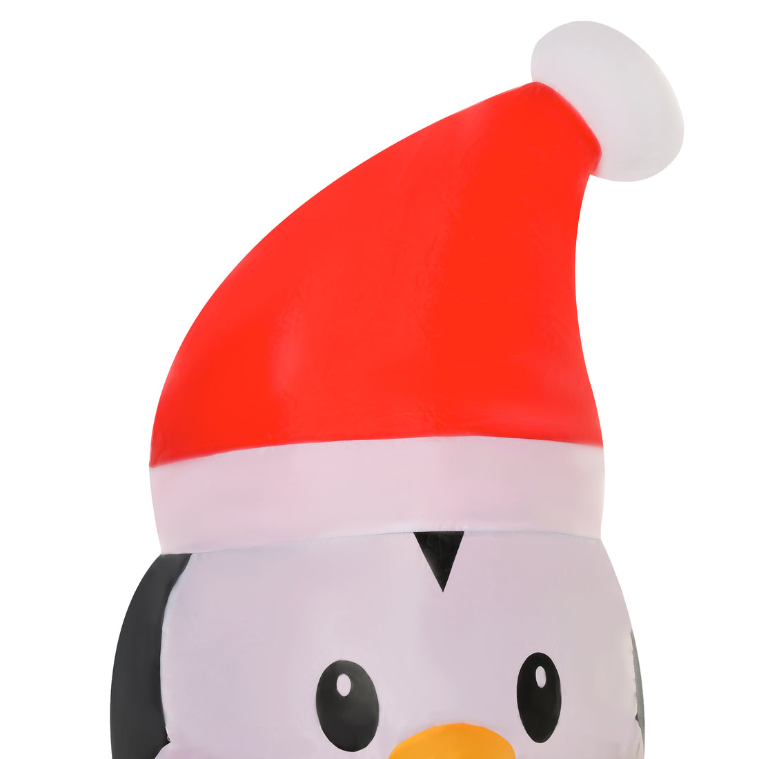 Homcom 6Ft Christmas Inflatables Outdoor Decorations Penguin Wearing Christmas Sweater, Blow Up Yard Christmas Decor With Led Lights Display Red Polyester