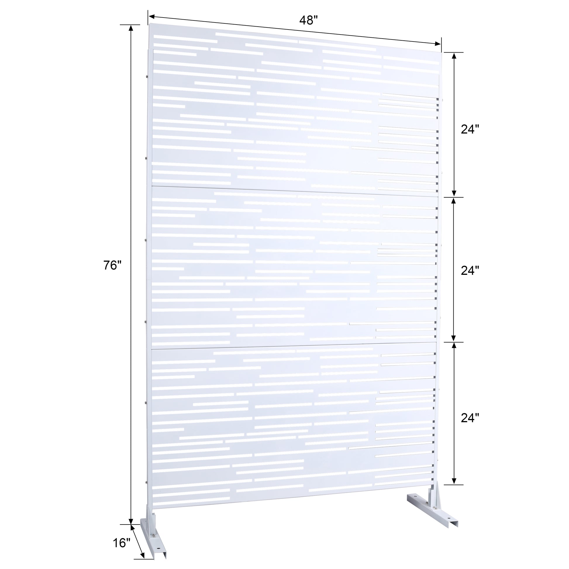 Outdoor & Indoor Privacy Screen Metal Privacy Screen 76" H 48" W, Freestanding Decorative Privacy Screen For Deck Balcony Patio, Privacy Fence Panels For Outside Lawn Garden Ps108 White White Steel