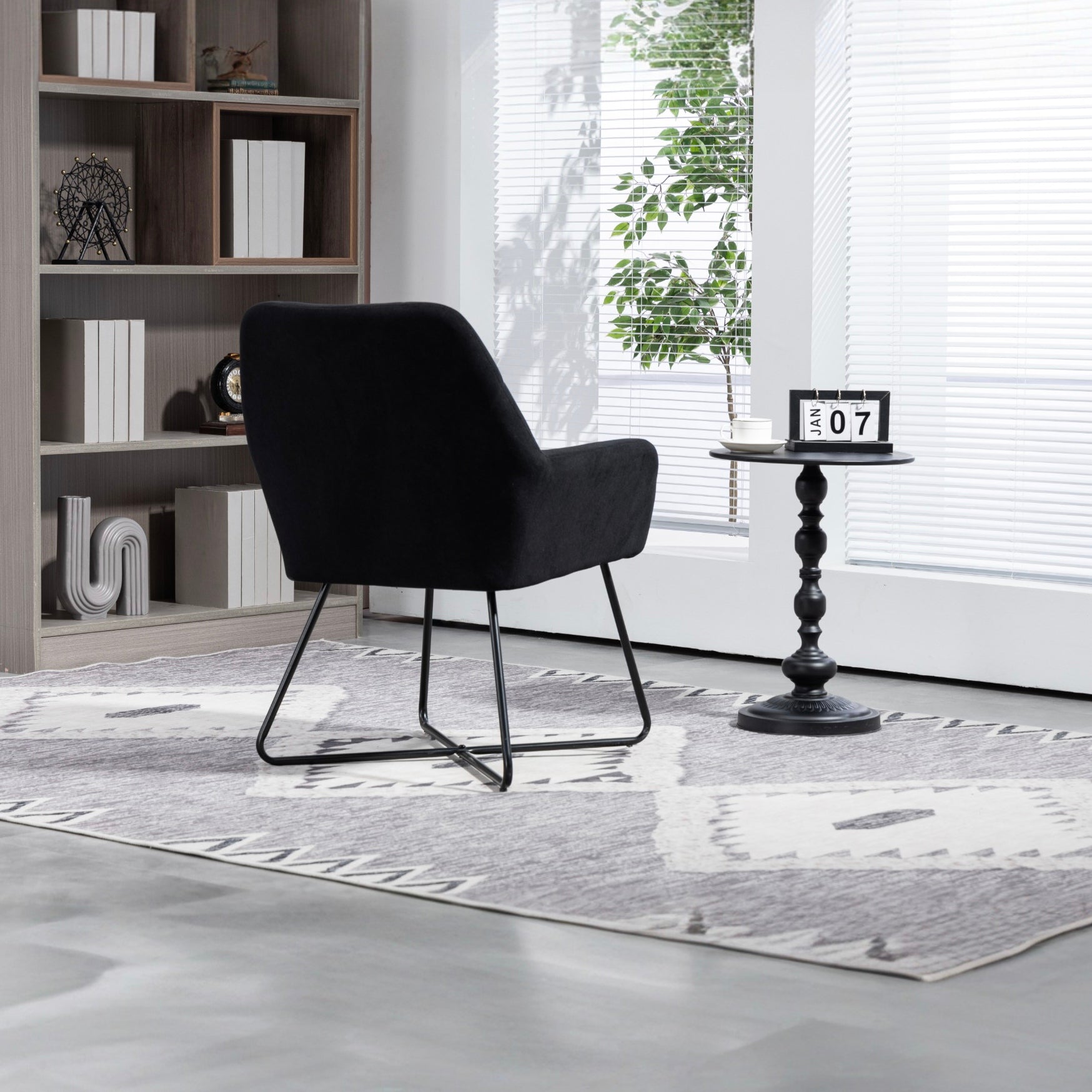 Modern Velvet Desk Chair Swirl Office Chair With Adjustable Foot Nails,Comfy Computer Task Chair Metal Legs Upholstered Accent Arm Chair For Living Room Bedroom Small Spaces Home Office Black Black Foam Velvet