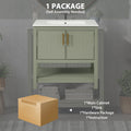 30 Inch Green Bathroom Vanity With Ceramic Sink And Versatile Storage Ideal For Small Bathrooms Green Bathroom Solid Wood Mdf