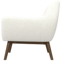 Panom White Boucle Lounge Chair Brown,White Brown Wood Mid Century Modern Foam Boucle,Solid Wood