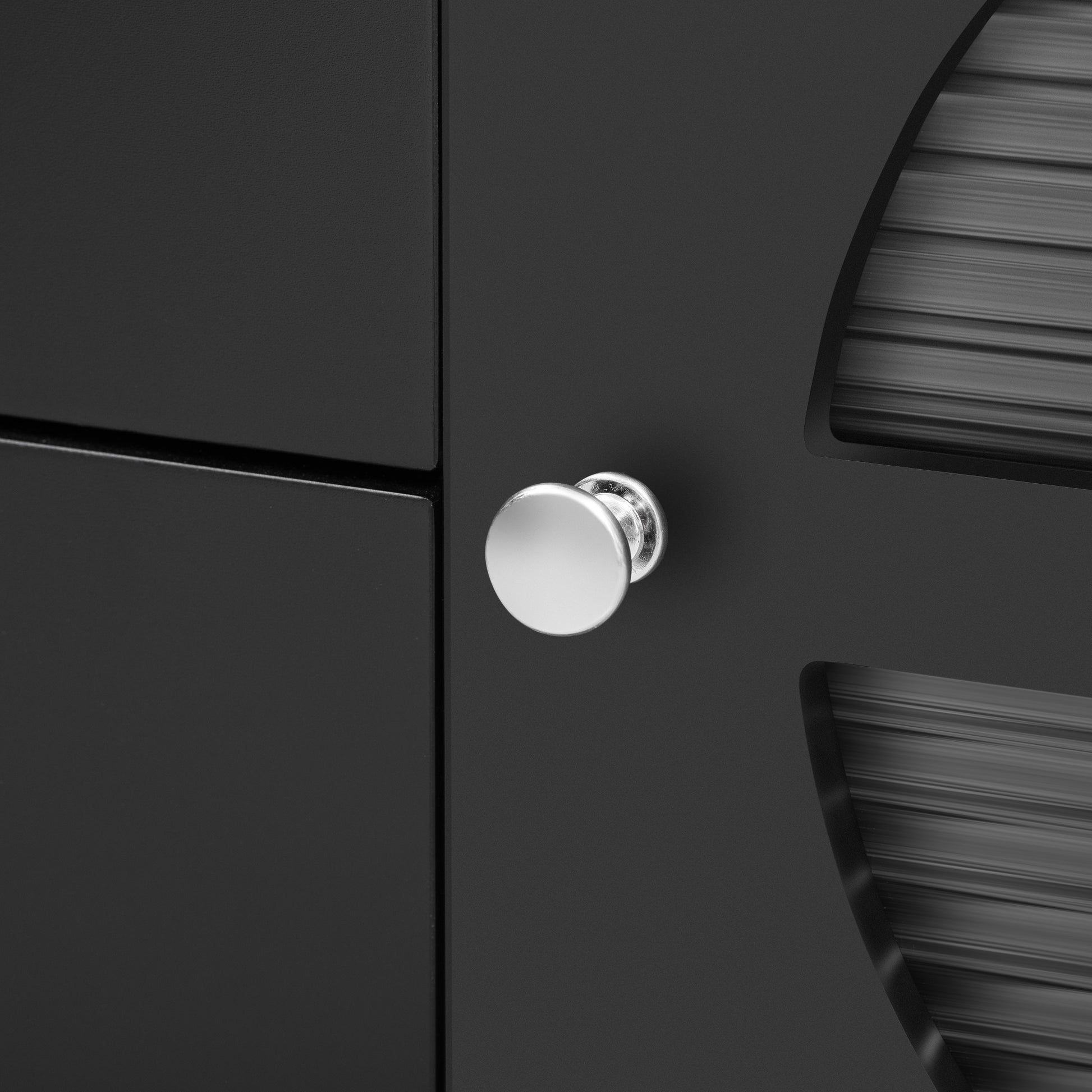 68.9'' Modern Tv Stand For Tvs Up To 75 Inches, Entertainment Center Media Console With Fluted Glass Doors, Five Solid Wood Legs For Living Room Black 70 79 Inches Mdf