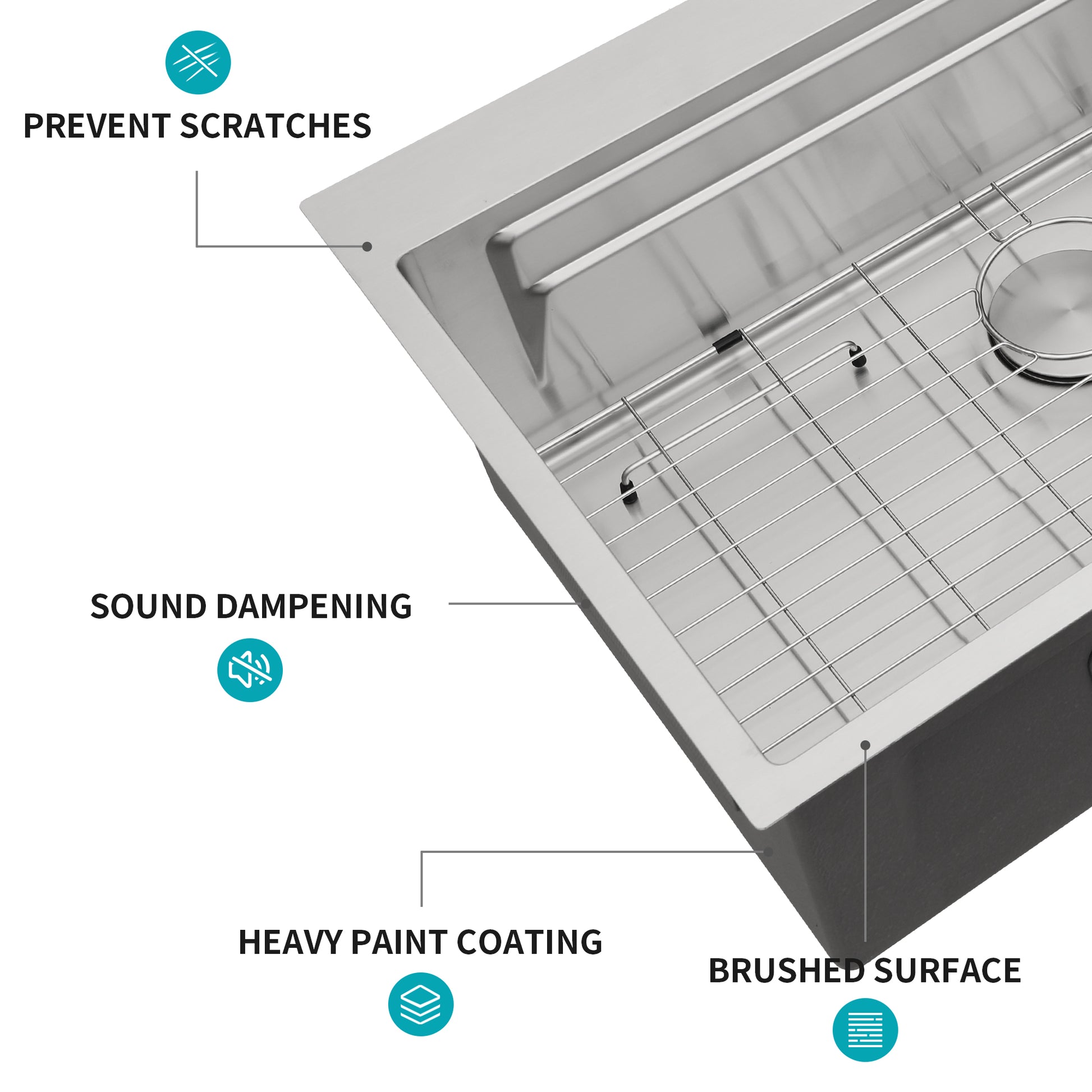 33" Drop In Kitchen Sink 33*22 Inch Kitchen Sink Drop In Topmount Single Bowl 16 Gauge Stainless Steel Ledge Workstation Kitchen Sinks Brushed Nickel Stainless Steel