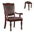 Luxurious Traditional Dining Chairs Brown Cherry Solid Wood Espressoseat Set Of 2Pc Arm Chairs Turned Legs Kitchen Dining Room Cherry,Espresso Brown Dining Room Traditional Dining Chairs Solid Back Solid Wood