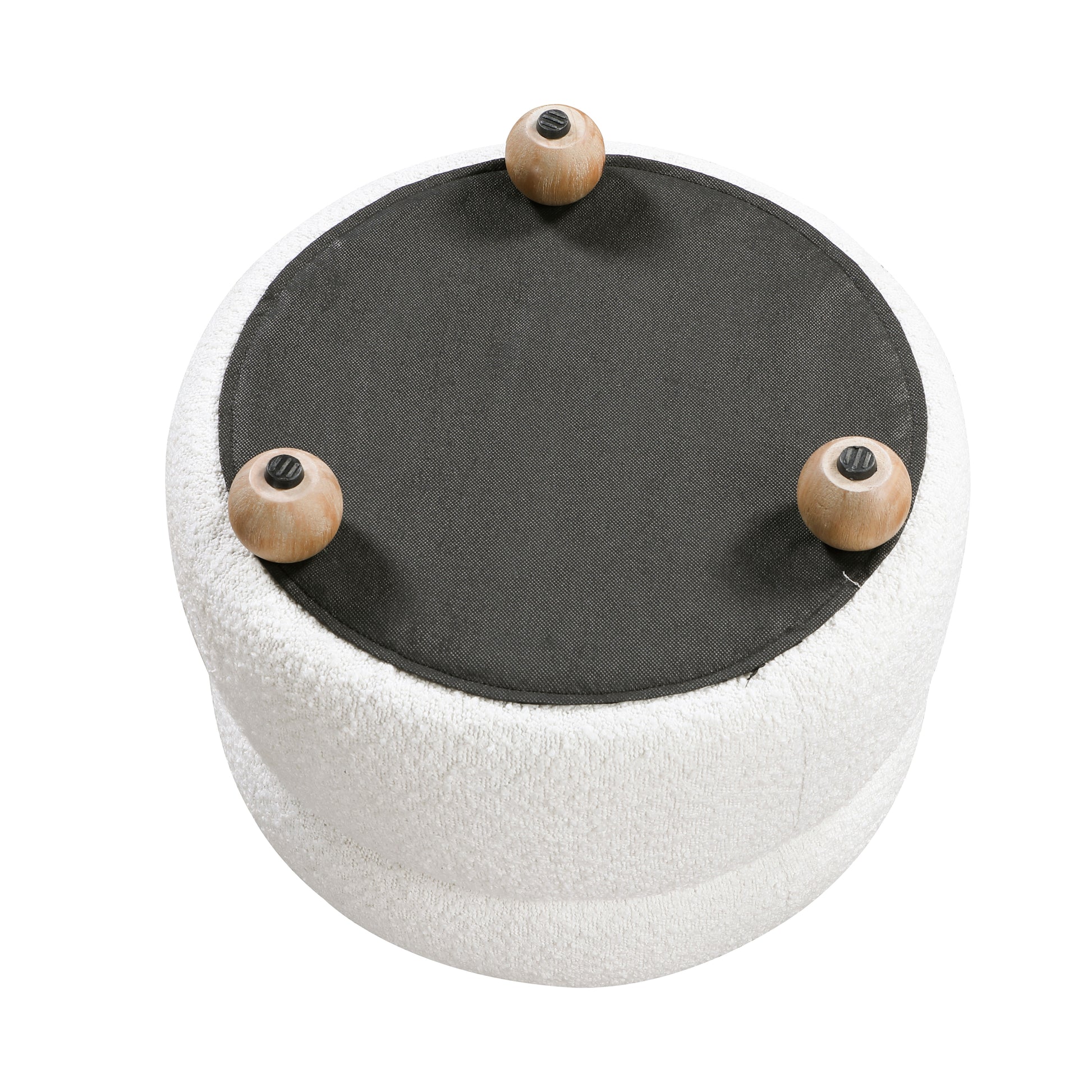 Modern Contemporary Swivel Chair With Ottoman White Boucle Fabric Upholstery Solid Wood Living Room Furniture White Primary Living Space Contemporary,Modern Plywood,Solid Wood