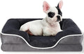 28'' Orthopedic Dog Bed For Medium Dog, Memory Foam Dog Bed, Egg Crate Foam Dog Couch Bed With Washable Removable Cover, Grey Grey Faux Fur