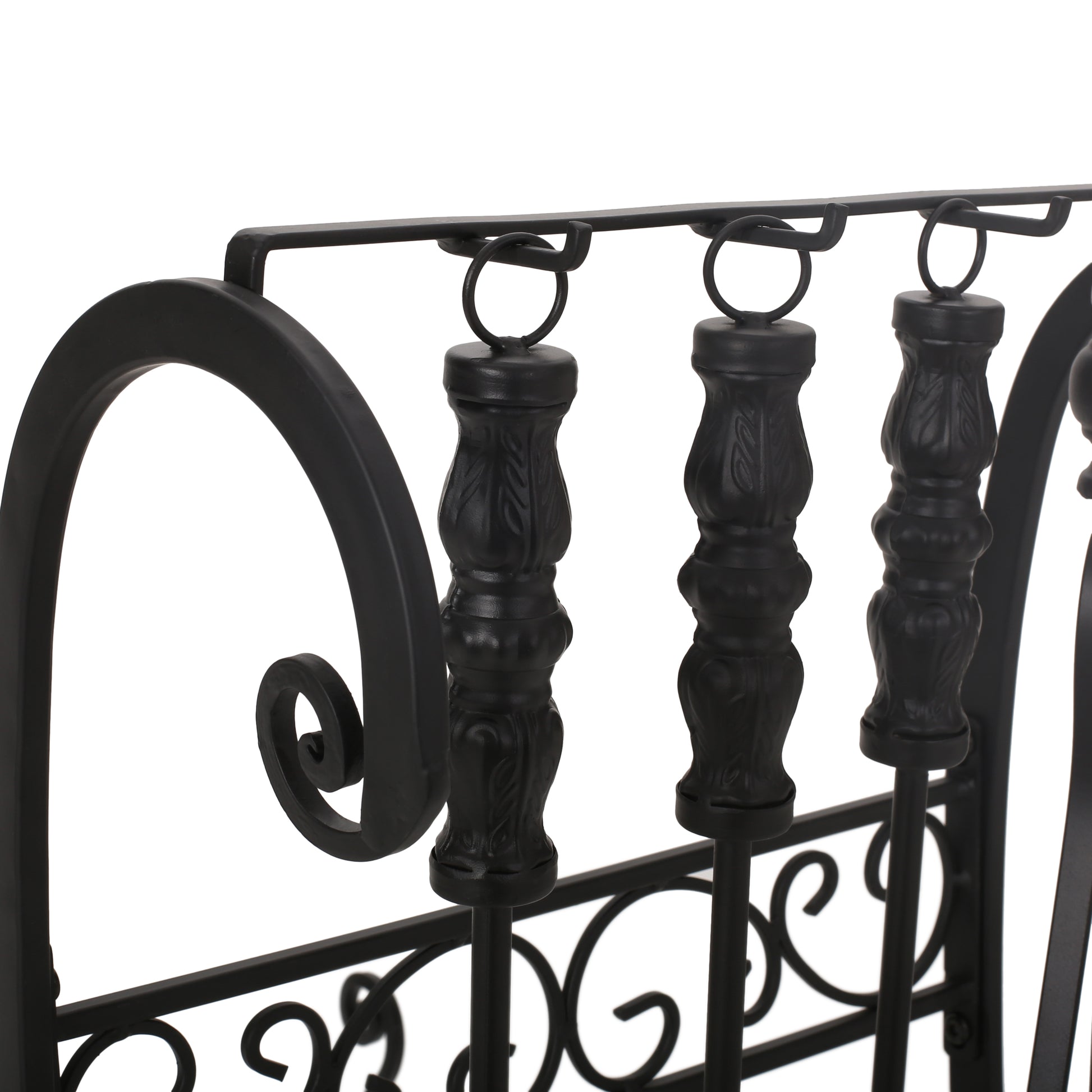 Log Rack And Tools Matt Black Iron