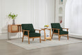 Leisure Chair With Solid Wood Armrest And Feet, Leisure Chair, Wood Frame, Velvet, Solid Rubber Wood Legs, Mid Century Modern Accent Chair, For Living Room Bedroom Studio Chair,Two Packs Emerald Corduroy