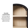 Modern 5 Shelf Open Arched Bookshelf Black Black Mdf Mdf