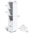 Bathroom Tall Storage Cabinet, Slim Free Standing Cabinet With 3 Drawers And 2 Shelves,Floor Cabinet For Small Space, 11.8